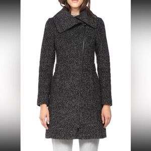 Soia & Kyo Leila Black Charcoal Wool Coat Size Small